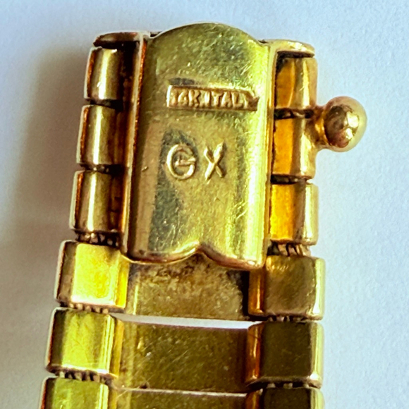 Estate 14K Solid Yellow Gold 10.5mm Rounded Omega Link Bracelet Italy Vintage - Picture 8 of 12